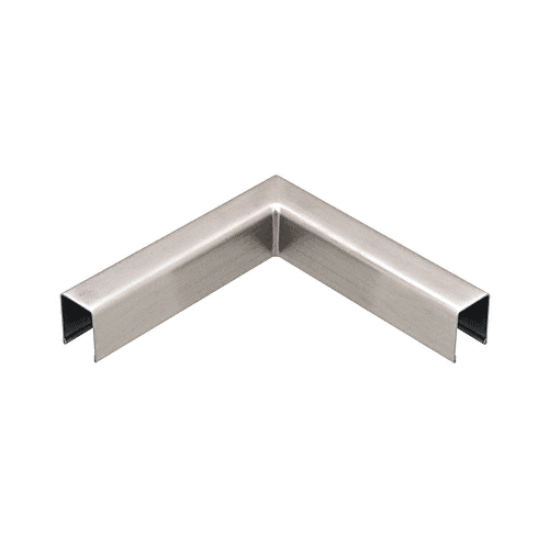 Brushed Stainless U-Channel 90 Degree Horizontal Corner for 1/2" Glass Cap Railing