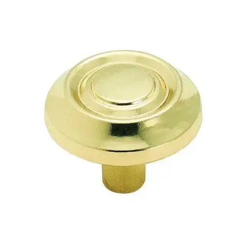 Traditional Classics Collection Kitchen Cabinet Knob 1-1/4" Diameter Bright Brass - pack of 5