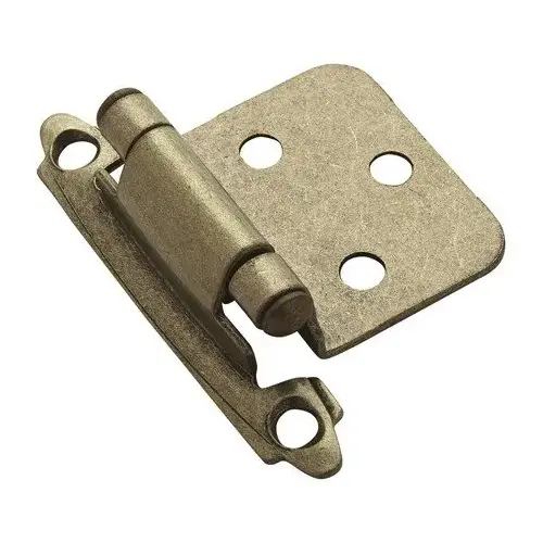 Functional Hardware Overlay Face Frame Mount Self Closing Cabinet Hinges For Kitchen And Home Hardware Burnished Brass Pair