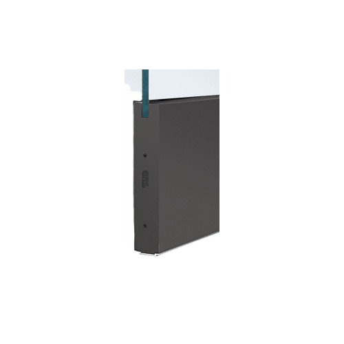 Black Powder Coat 10" x 120" Length Square Sidelite Rail for 5/8" or 3/4" Glass 120" Stock Length