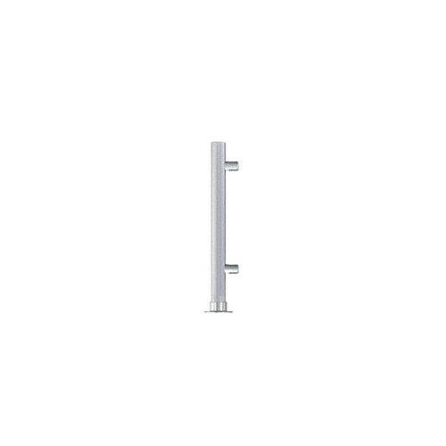 CRL PP46LEBS Brushed Stainless 18" High 1-1/2" Round PP46 Contemporary Series Slant Front Counter/Partition Left End Post