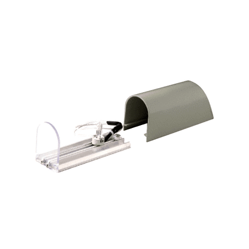 Beige Gray Aluminum Post Mounted Decorative Light With Hood