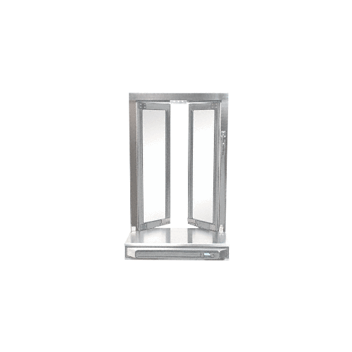 Satin Anodized Self-Closing Flush Mount Bi-Fold Service Window