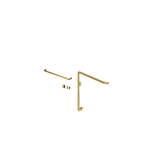 Polished Brass Left Hand Double Acting Rail Mount Keyed Access "A" Exterior Bottom Securing Electronic Egress Control Handle