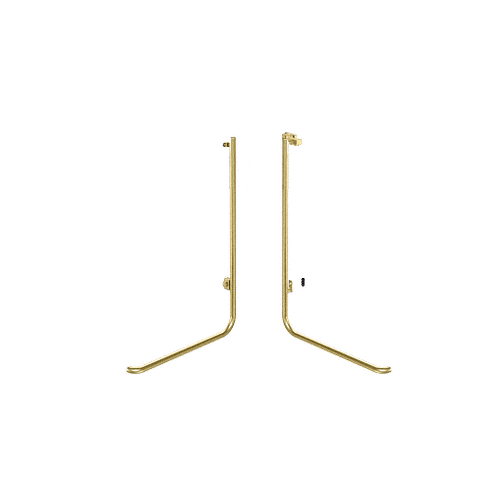 Polished Brass Left Hand Double Swing Rail Mount Keyed Access "D" Exterior Top Securing Electronic Egress Control Handle