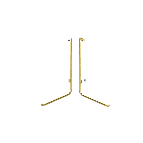 Satin Brass Left Hand Double Acting Rail Mount No Cylinder "D" Exterior Top Securing Electronic Egress Control Handle