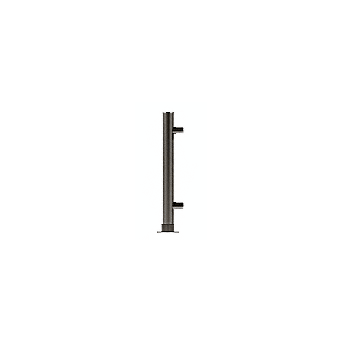 CRL PP56EBL Black Powder Paint 18" High 1" Round PP56 Slimline Series Straight Front Counter/Partition End Post