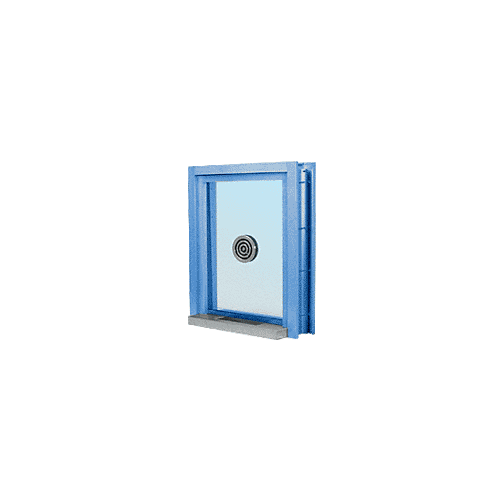Custom Powder Paint (Specify) Aluminum Clamp-On Frame Exterior Glazed Exchange Window With 12" Shelf and Deal Tray
