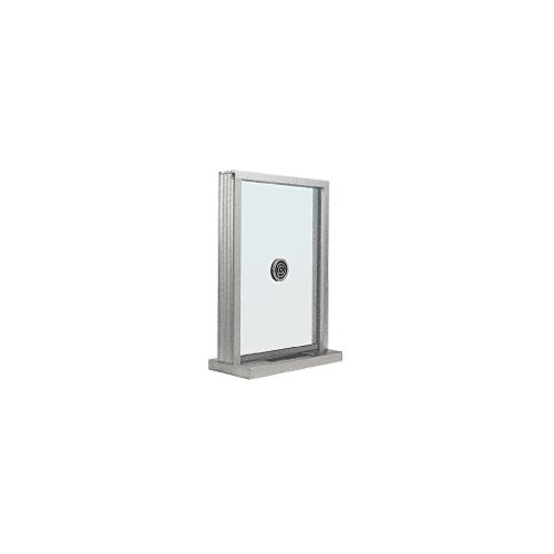 CRL S1EW12A Satin Anodized Aluminum Standard Inset Frame Exterior Glazed Exchange Window with 12" Shelf and Deal Tray