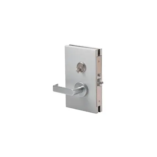 Satin Anodized 6" x 10" LHR Center Lock With Deadlatch in Storeroom Function