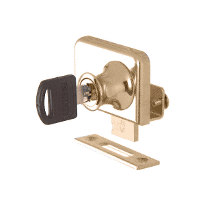 CRL Gold Plated Keyed Alike Lock for 1/4" Cabinet Glass Door 