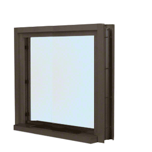 Dark Bronze 40" Wide Bullet Resistant Interior Window with Surround and 12" Shelf with Deal Tray