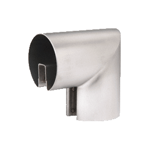Brushed Stainless 3-1/2" 90 Degree Vertical Corner for 1/2" or 5/8" Glass Cap Railing