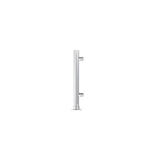 CRL PP46LEPS Polished Stainless 18" High 1-1/2" Round PP46 Contemporary Series Slant Front Counter/Partition Left End Post