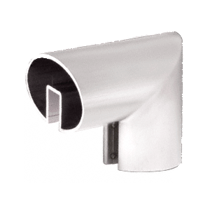 Mill 4" X 2-1/2" Aluminum Oval 90 Degree Vertical Corner for 1/2" or 5/8" Glass Cap Railing