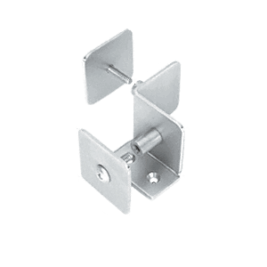 Brushed Stainless Bullet Resistant Protective Barrier System 90 Degree Bottom Mount Inside Clamp