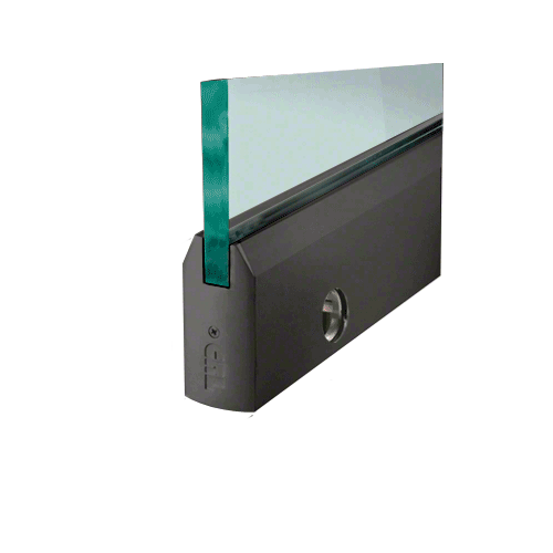 Black Bronze 3/8" Glass 4" Tapered Door Rail With Lock - 35-3/4" Length