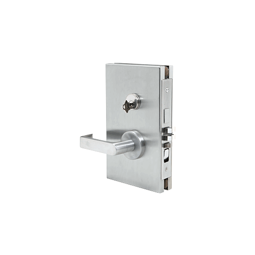 Satin Anodized 6" x 10" LHR Center Lock With Deadlatch in Entrance Lock Function