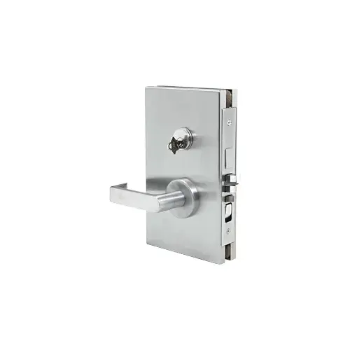 Satin Anodized 6" x 10" LHR Center Lock With Deadlatch in Entrance Lock Function