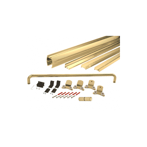 Brite Gold Anodized 60" x 72" Cottage DK Series Sliding Shower Door Kit with Metal Jambs for 3/8" Glass