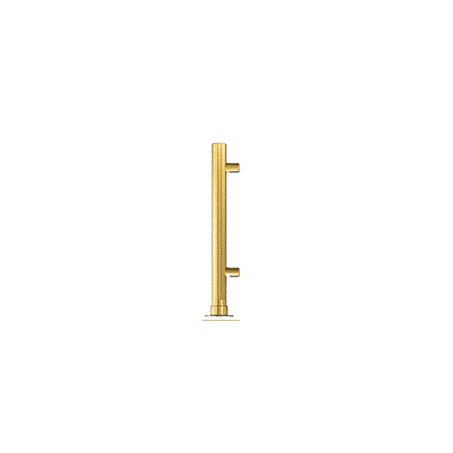 Polished Brass 18" High 1-1/2" Round PP46 Contemporary Series Slant Front Counter/Partition Left End Post