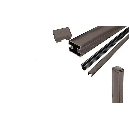 Bronze AWS 2" x 2-5/8" Rectangular 180 Degree 36" End Post Kit