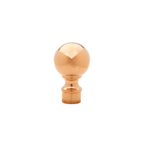 Polished Brass Ball End Cap for 1-1/2" Tubing