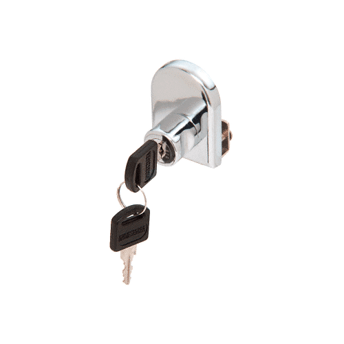 CRL LK10KA Chrome Cabinet Lock for Hinged Glass Door - Keyed Alike