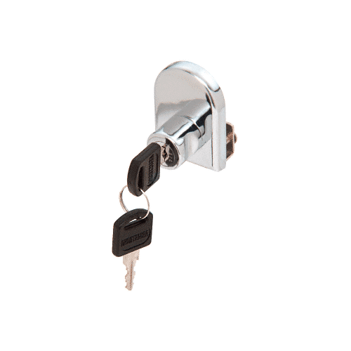 Chrome Cabinet Lock for Hinged Glass Door - Keyed Alike