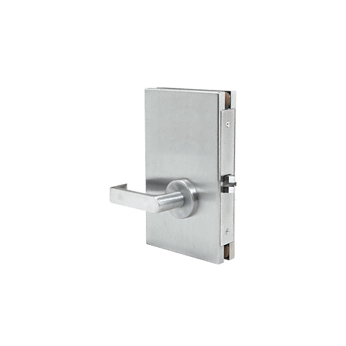 Satin Anodized 6" x 10" LHR Center Lock With Deadlatch in Passage Lock Function