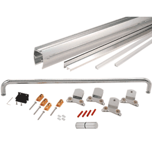 Brite Anodized 60" x 80" Cottage CK Series Sliding Shower Door Kit with Clear Jambs for 3/8" Glass