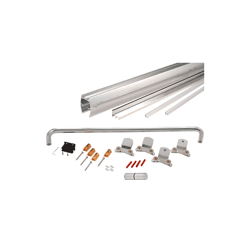 Brite Anodized 60" x 80" Cottage CK Series Sliding Shower Door Kit with Clear Jambs for 3/8" Glass