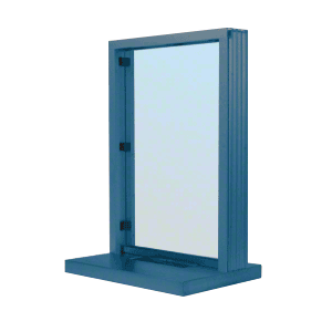 Painted (Specify) Aluminum Narrow Inset Frame Interior Glazed Exchange Window with 18" Shelf and Deal Tray