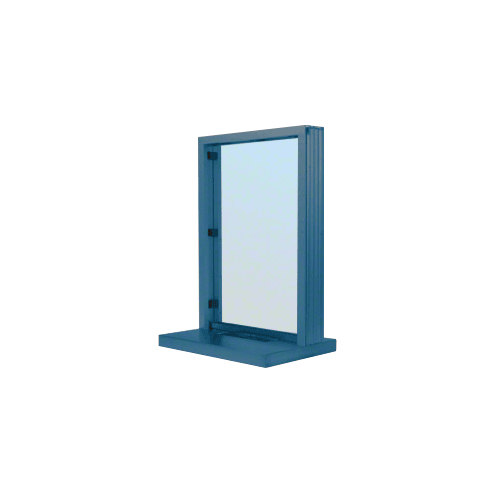 Painted (Specify) Aluminum Narrow Inset Frame Interior Glazed Exchange Window with 18" Shelf and Deal Tray