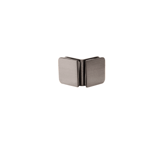 Brushed Nickel 90 Degree Junior Traditional Style Glass Clamp for 1/4" Glass