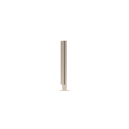 Brushed Stainless 16" High 1-1/2" Square PP41 Plaza Series Counter/Partition Corner Post With Air Space