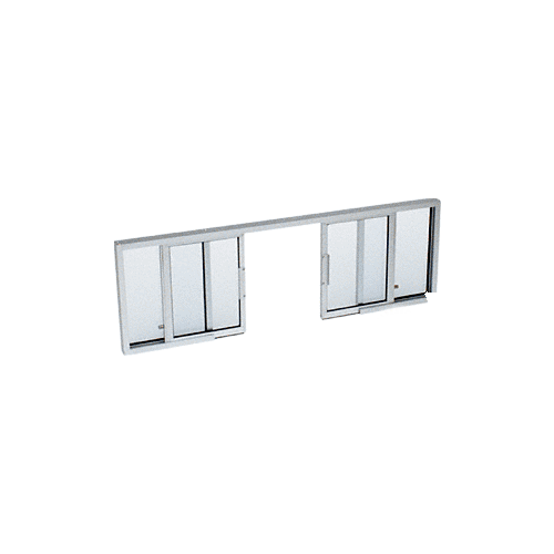 Satin Anodized Horizontal Sliding Service Window OXXO Format with 1/8" & 1/4" Vinyl Only no Screen