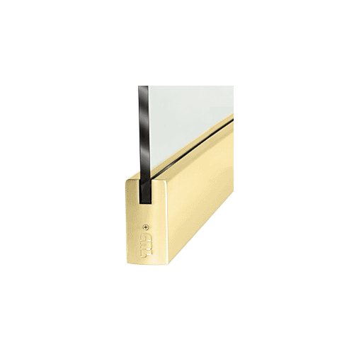 Satin Brass 3/4" Glass 4" Square Door Rail Without Lock - Custom Length