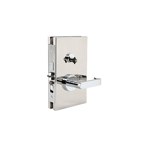 Polished Stainless 6" x 10" RHR Center Lock With Deadlatch in Entrance Lock Function