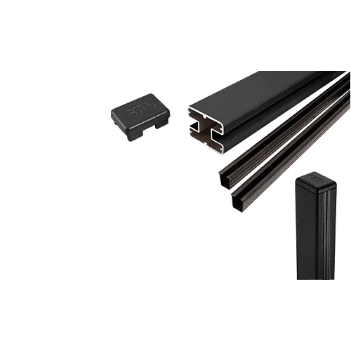 CRL S60CKBL Matte Black AWS 2" x 2-5/8" Rectangular 180 Degree 60" Center Post Kit