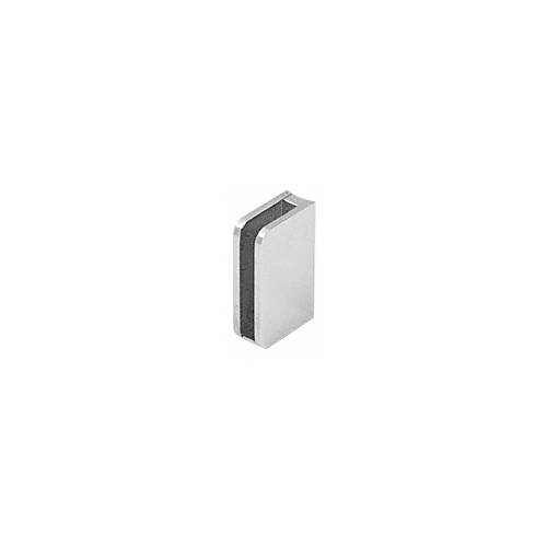 Polished Stainless 1/4" Closed Bottom Right Hand Radius Base Glass Clip
