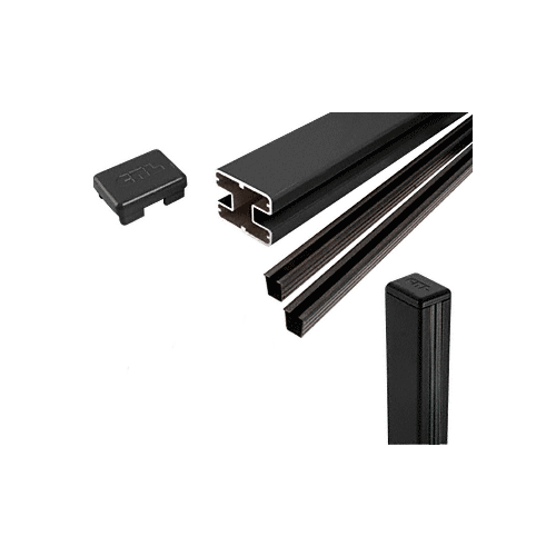 CRL S48CKBL Matte Black AWS 2" x 2-5/8" Rectangular 180 Degree 48" Center Post Kit