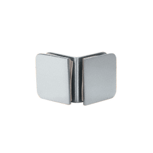 Satin Chrome 90 Degree Junior Traditional Style Glass Clamp for 1/4" Glass