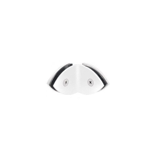 White with Chrome Accents 90 Degree Cathedral Series Glass-to-Glass Clamp