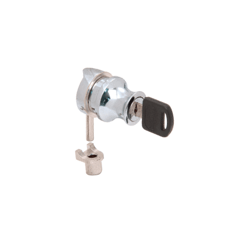 Chrome Cylinder Lock for 1/4" Glass Door