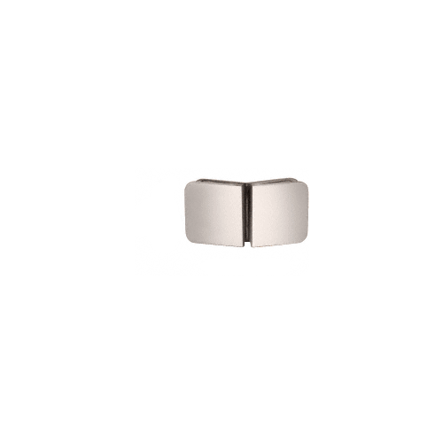 Polished Nickel 135 Degree Traditional Style Glass-to-Glass Clamp
