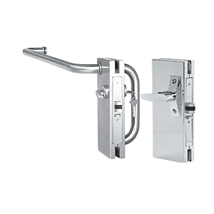 Satin Chrome 4" x 10" LHR Custom Center Lock with Deadlatch