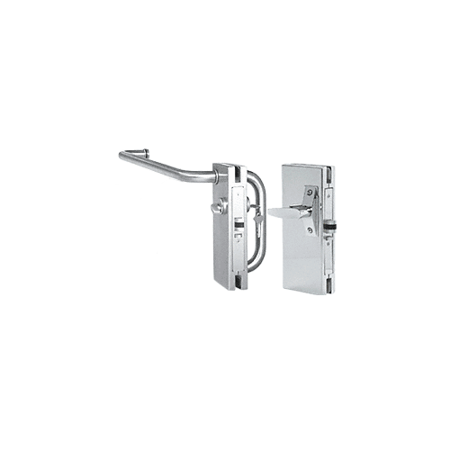 Satin Chrome 4" x 10" LHR Custom Center Lock with Deadlatch Satin Chrome 4" x 10" LHR Custom Center Lock with Deadlatch