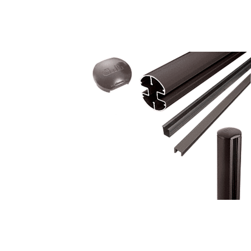 Matte Bronze AWS 3" Diameter Round 180 Degree 48" End Post Kit