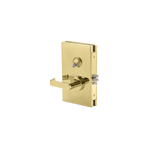 Polished Brass 6" x 10" LH Center Lock with Deadlatch in Class Room Function